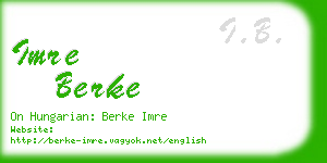 imre berke business card